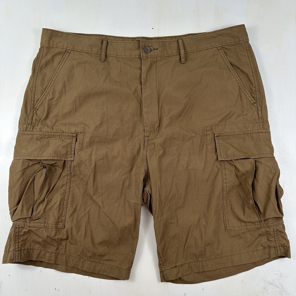Levi's Ripstop Cargo Shorts Mens 40x10 Brown Khaki Military Skater White‎ Tab - Picture 7 of 15